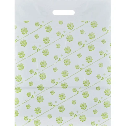 Пакет с вырубной ручкой 38*54 см, 55 мкм, с рисунком, 50 шт/уп.