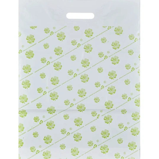 Пакет с вырубной ручкой 38*54 см, 55 мкм, с рисунком, 50 шт/уп.