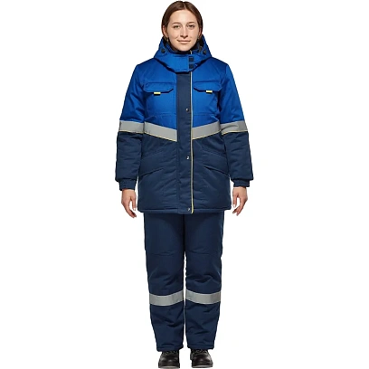 Костюм рабочий зимний жен з43-КПК син/вас (р.56-58) 158-164 (серия З)