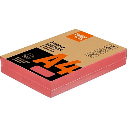 Бумага цветная Выбор есть (А4,160г, красный интенсив) 250л/уп