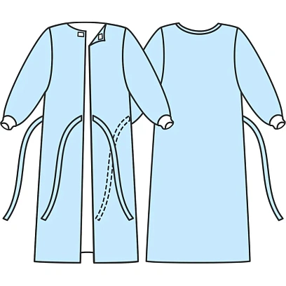 Халат хирург. н/с, ЕВРО, рук.манжет, дл.140 см,р.48-54, пл.25,5шт/уп,5358/5