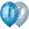 Шар надувной Шелкография металлик 14 Снежинки НГ, 25шт/уп, 1103-2343