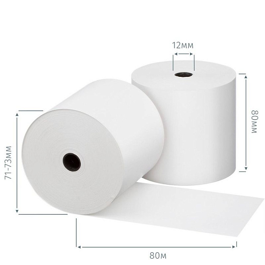 Ролики для касс 80 мм 80 м, вт. 12,  40шт/уп