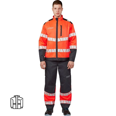 Куртка летняя мужская Равелин красн./графит (р.60-62) 194-200