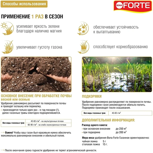 Удобрение газонное гранулир.с биодоступ.кремнием Bona Forte 10кг,BF23010791