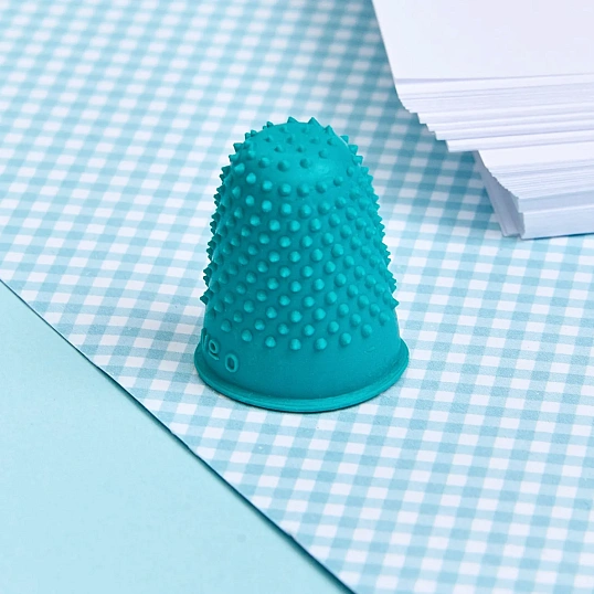 Напальчник для бумаг d=16мм, высота 28мм, зеленый резина