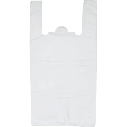 Пакет-майка ПНД 28+15х54 см, 15 мкм, 100 шт/уп, белый S