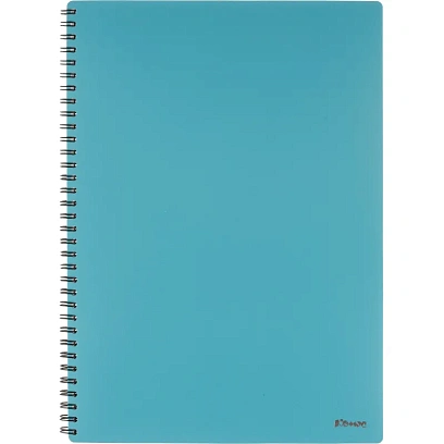 Бизнес-тетрадь Комус А4 100л, кл., обл.пластик, спираль, голубая  Classic