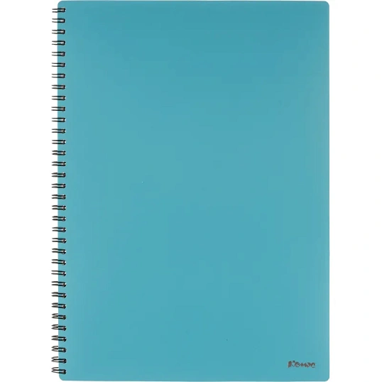 Бизнес-тетрадь Комус А4 100л, кл., обл.пластик, спираль, голубая  Classic