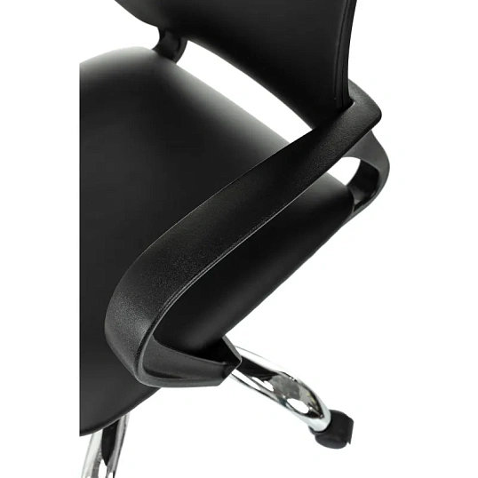 Кресло БР Комус Мебель Echair 396 LT, экокожа, черный, хром