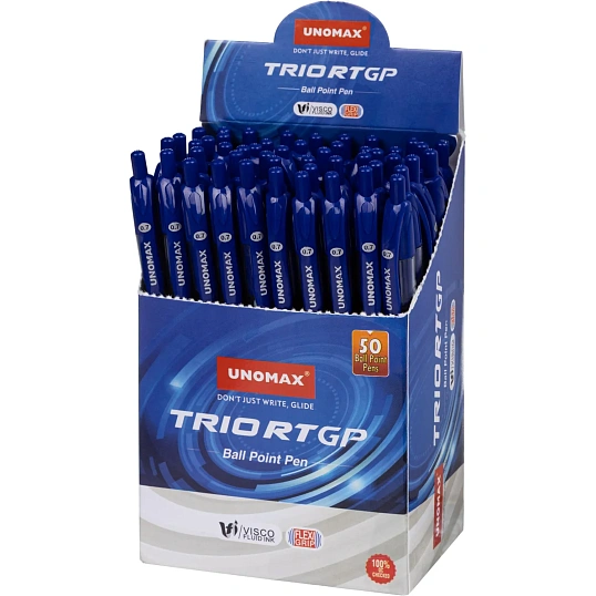 Ручка шариковая автомат. Unimax Glide Trio Steel 0,7мм,син,мас,5шт/уп