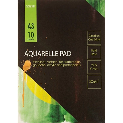 Альбом для акварели Kroyter 10л,А3,склейк,блок ГОЗНАК,200гр,тв.подлож,05671