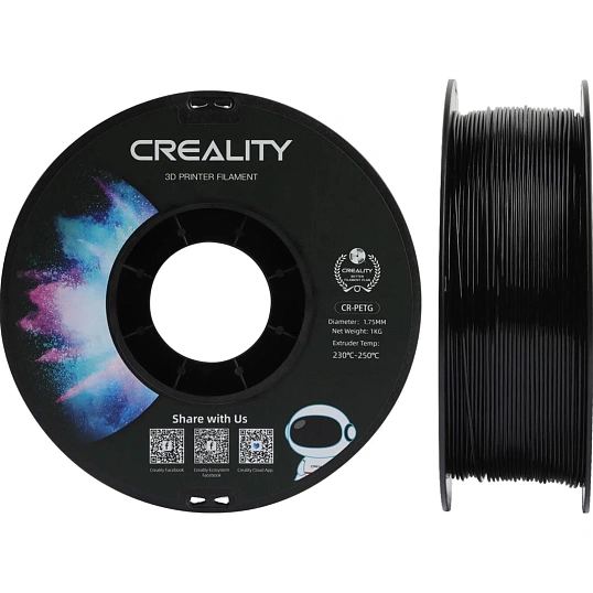 Катушка CR-PETG-пластика Creality 1.75 мм 1кг., черная (3301030035)
