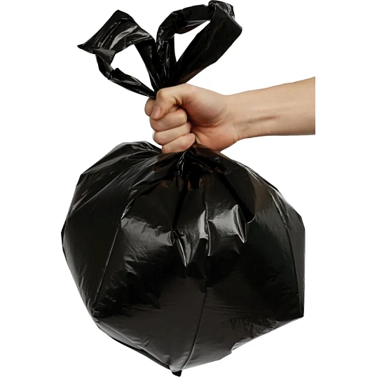 Мешки для мусора ПВД 30л 25мкм 30шт/рул черн 50x70см с ручками Luscan