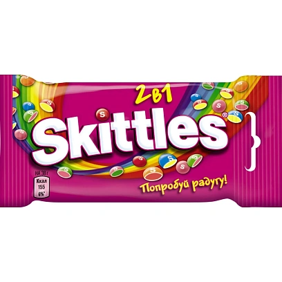 Драже SKITTLES 2в1 розовый, 38г