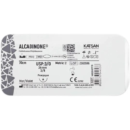 Шовный материал ALCADINONE 3/0 26 3/8  CUTTING EDGE реж. 70 уп/24 шт