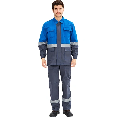 Костюм лет муж (куртка, пк) л09 СОП антистат сер/син 120-124/182-188
