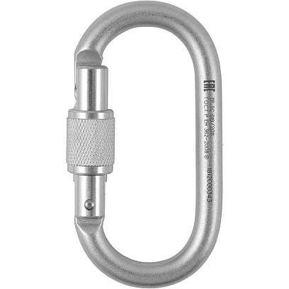 Карабин страховочный Стальной Овал с муфтой vnt 1013