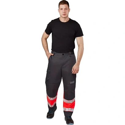 Брюки летние мужские Равелин красн./графит (р.56-58) 182-188