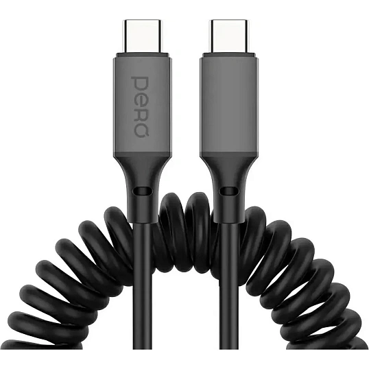 Кабель PERO DC16 ULTIMATE PD Type-C to Type-C, витой, 60W, 1.2m, Black
