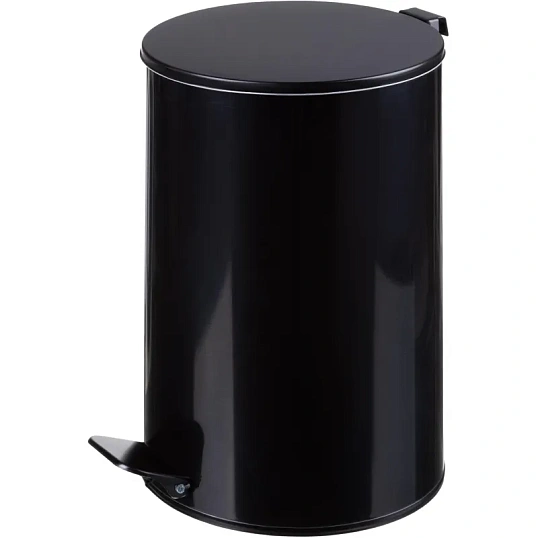 Ведро мусорное с педалью 20л стальное, черное, 250х400мм