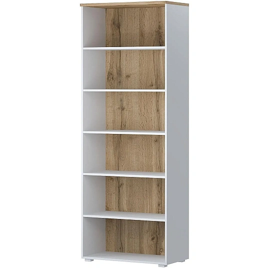 Стеллаж Комус Мебель К-Loft 241H003 786х420х2106 дуб натур/белый