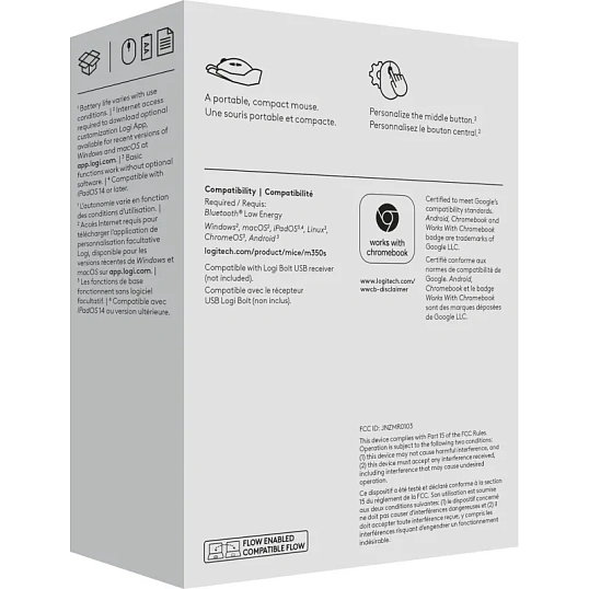 Мышь компьютерная Logitech беспр. M350S Pebble 2 BT TONAL WHITE 910-007013