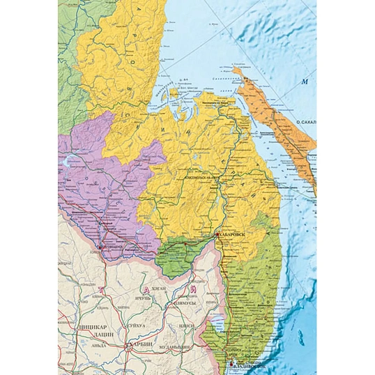 Карта настенная Россия политико-администр/1:4млн.2,17х1,60м,КН130