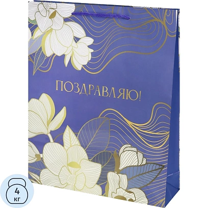 Пакет подарочный с глянц.лам.26,4х32,7x8см L Нежность,128гППК-7826