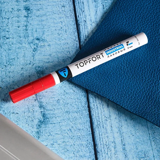 Маркер лаковый TOPFORT Industrial 2 мм красный
