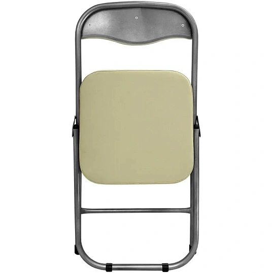 Стул складной каркас металлик,кожзам 506 слоновая кость РС 04 кант