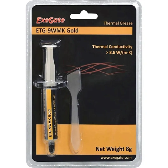 Термопаста ExeGate ETG-9WMK Gold 8г, шприц с лопаткой (EX282344RUS)