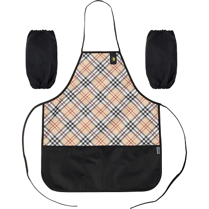 Фартук для труда Кому Класс Queen, беж,2карм.,нарукав, 535x445,ФН41-20-2