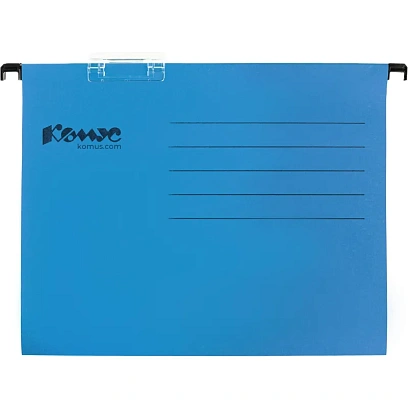 Папка подвесная регистратура Комус синяя А4, 25 шт