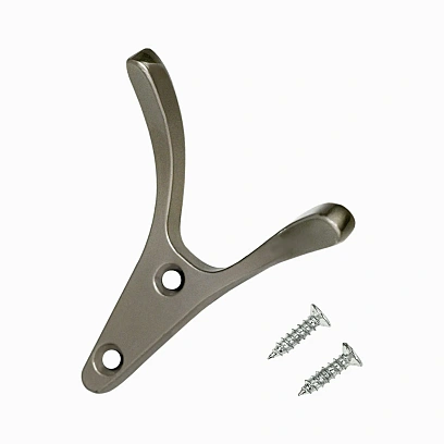 Вешалка настенная УЗК_Крючок двухрожковый StahlBuro 206SN(16164)мат.никель