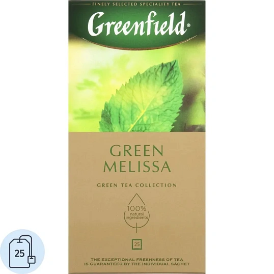 Чай Greenfield Green Melissa зеленый фольгир.25пак/уп 0435-10