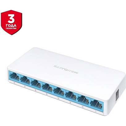 Коммутатор Mercusys MS108 (L2) 8x100Мбит/с неуправляемый