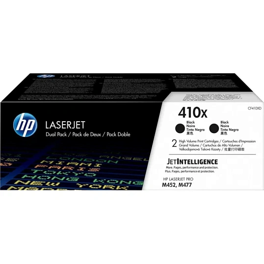 Картридж лазерный HP 410X CF410XD чер. пов.емк. для CLJ Pro M452(2шт/уп)