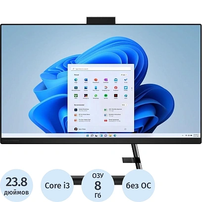 Моноблок Lenovo 24IAP7 (F0GH018BRK) 23.8/FHD/IPS/i3-1215U/8/512/k&m/noOS/bl