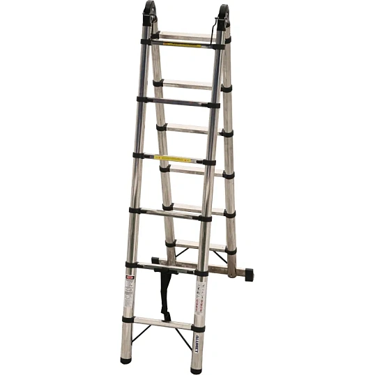 Лестница STD 1.9 стальная телескопич двухстор с шарниром (6+6 ступ), ALUMET