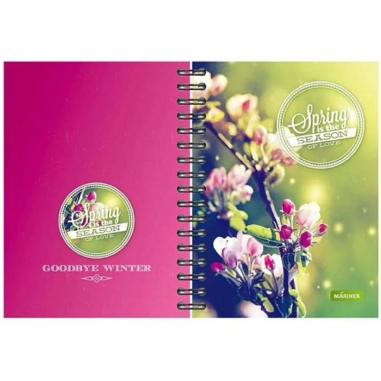 Бизнес-тетрадь Spring А5,120л, клетка, Mariner на спирали, 0018