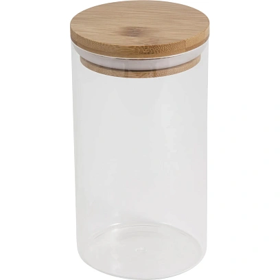 Банка стеклянная для сыпучих продуктов с крышкой BAMBU, 1 л