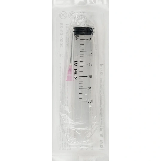 Шприц 3-комп. однораз. 30мл LL 18G(1,2x40) прил. 40шт/уп KD-JECT