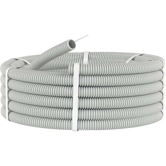 Труба гофр. ПВХ DKC гибкая d=16мм, лёгкая с протяжкой, 100м, цвет серый