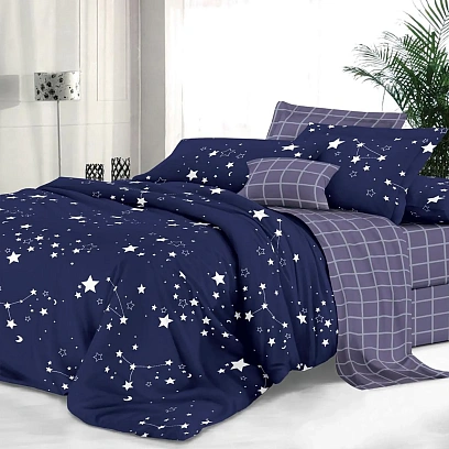 Постельное белье 2сп Макси Сатин наб. (нав.70х70-2шт) 145 Зодиак