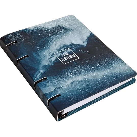 Тетрадь общая BeSmart А5 120л, клетка, кольца, Storm брызги N1993