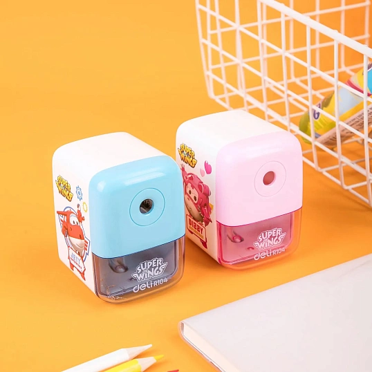 Точилка для карандашей механич. Deli ER10409 Super Wings 1отв.,плас,ассорти