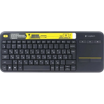 Клавиатура Logitech K400 Plus черный USB беспров. Multimedia (920-007173)