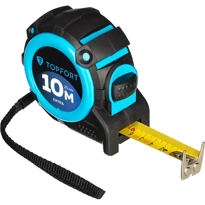 Рулетка 10мх25 мм с автостопом, TOPFORT Extra
