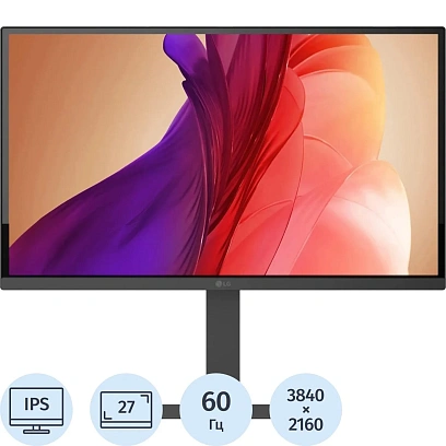 Монитор LG 27 27U730A-B UHD/IPS/60Гц/2хHDMI/DP/черный
